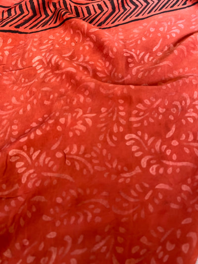 RUHANI: VIOLET,HANDBLOCK PRINTED DABU MODAL SILK SAREE