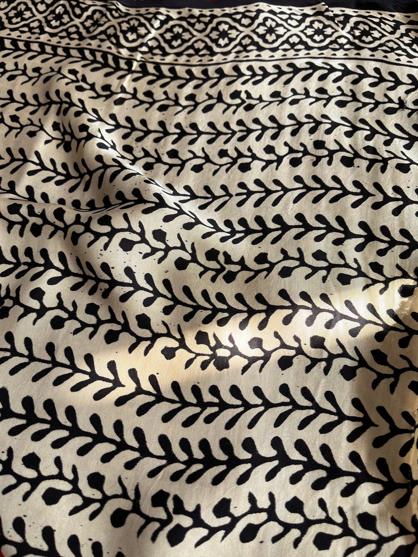 PARIJAT: HANDBLOCK PRINTED DABU MODAL SILK SAREE
