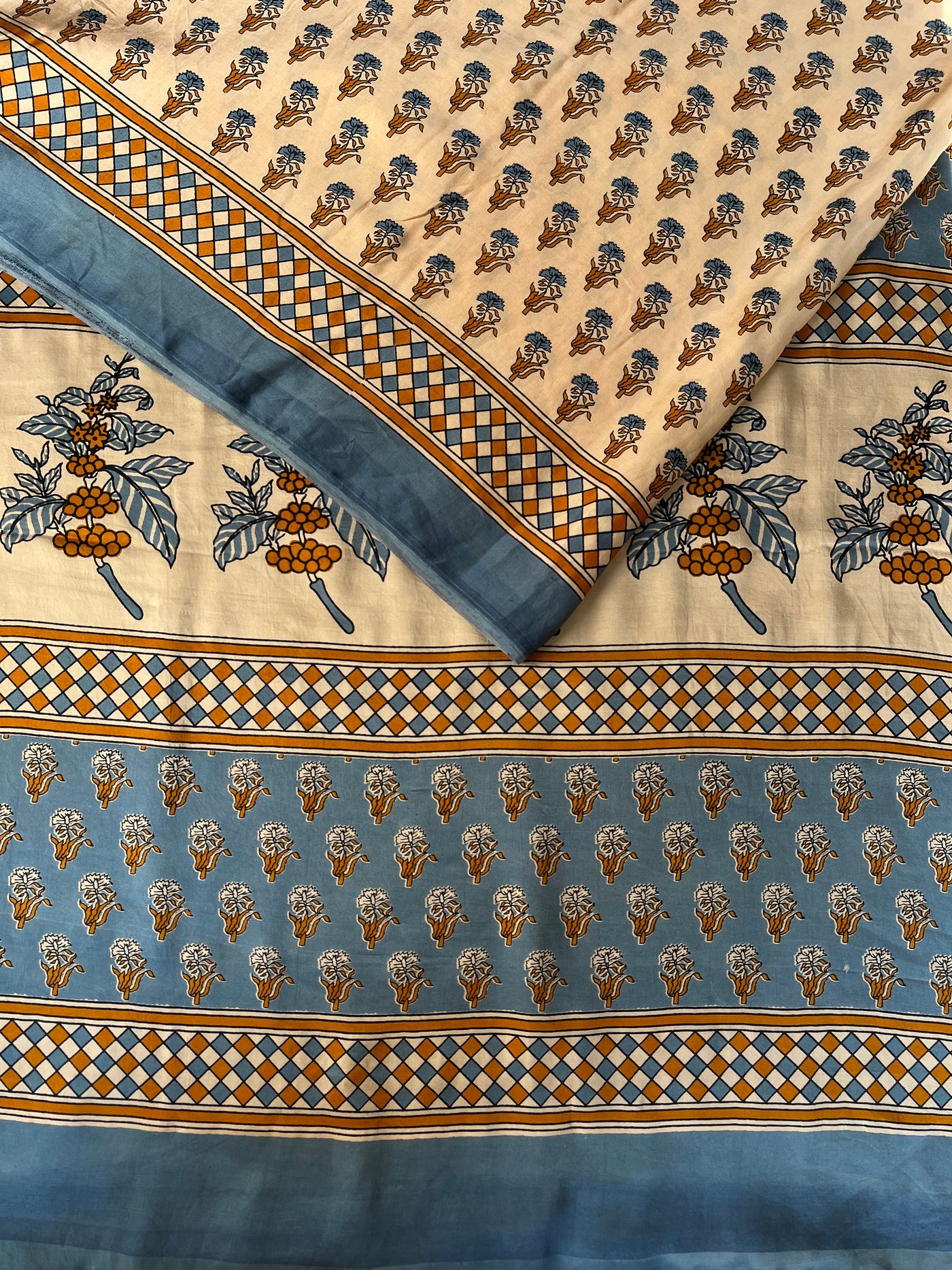 Kavita: HANDBLOCK PRINTED DABU MODAL SILK SAREE