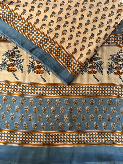 Kavita: HANDBLOCK PRINTED DABU MODAL SILK SAREE