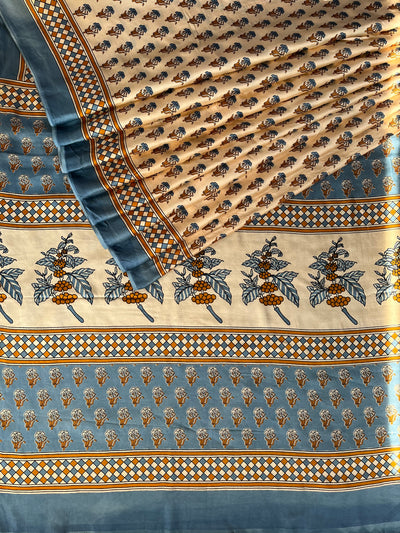 Kavita: HANDBLOCK PRINTED DABU MODAL SILK SAREE