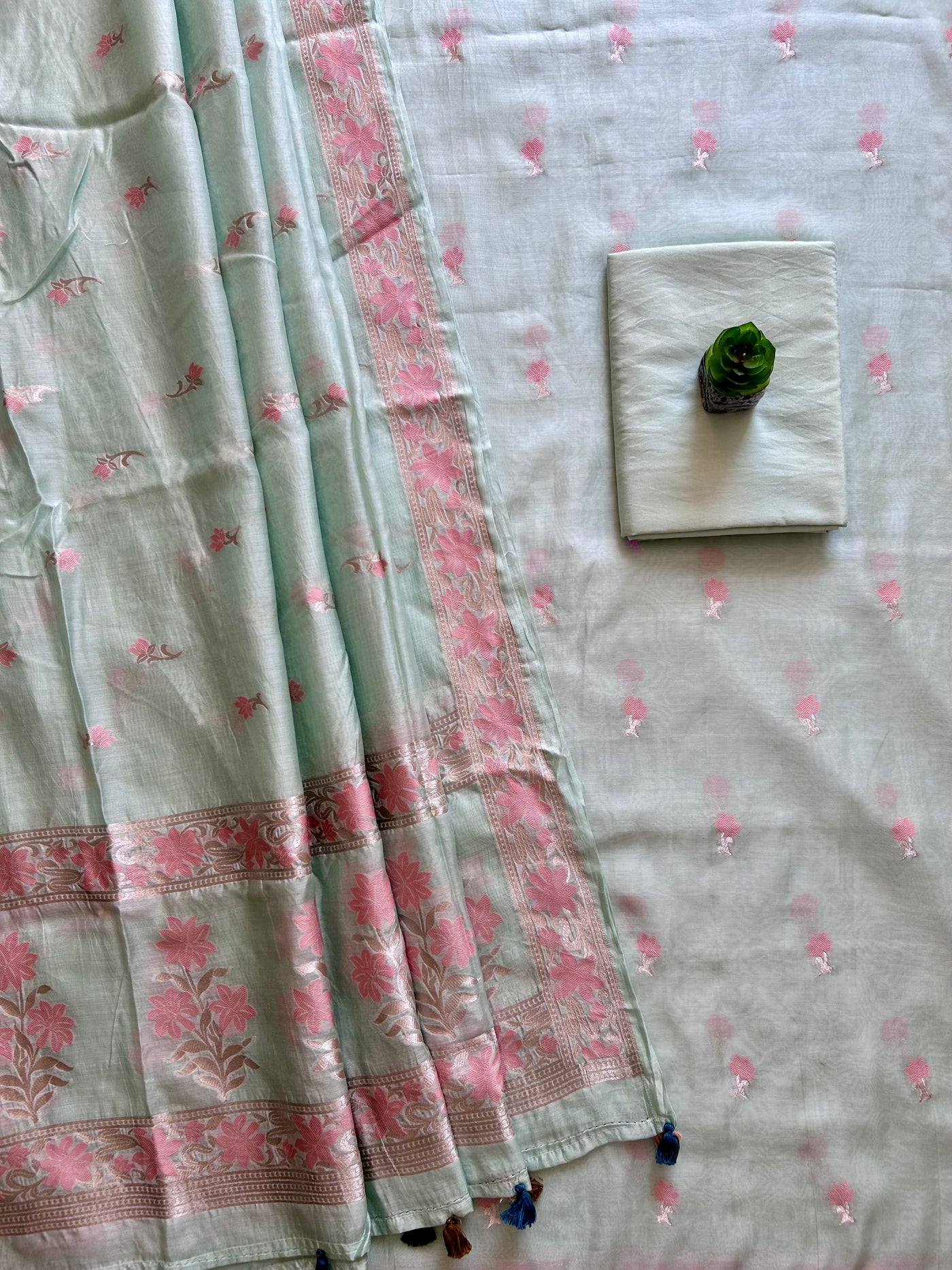 AABROO: PARTYWEAR PURE SILK- LIVA EXCEL BANARASI 3 PIECE SUIT SET.
