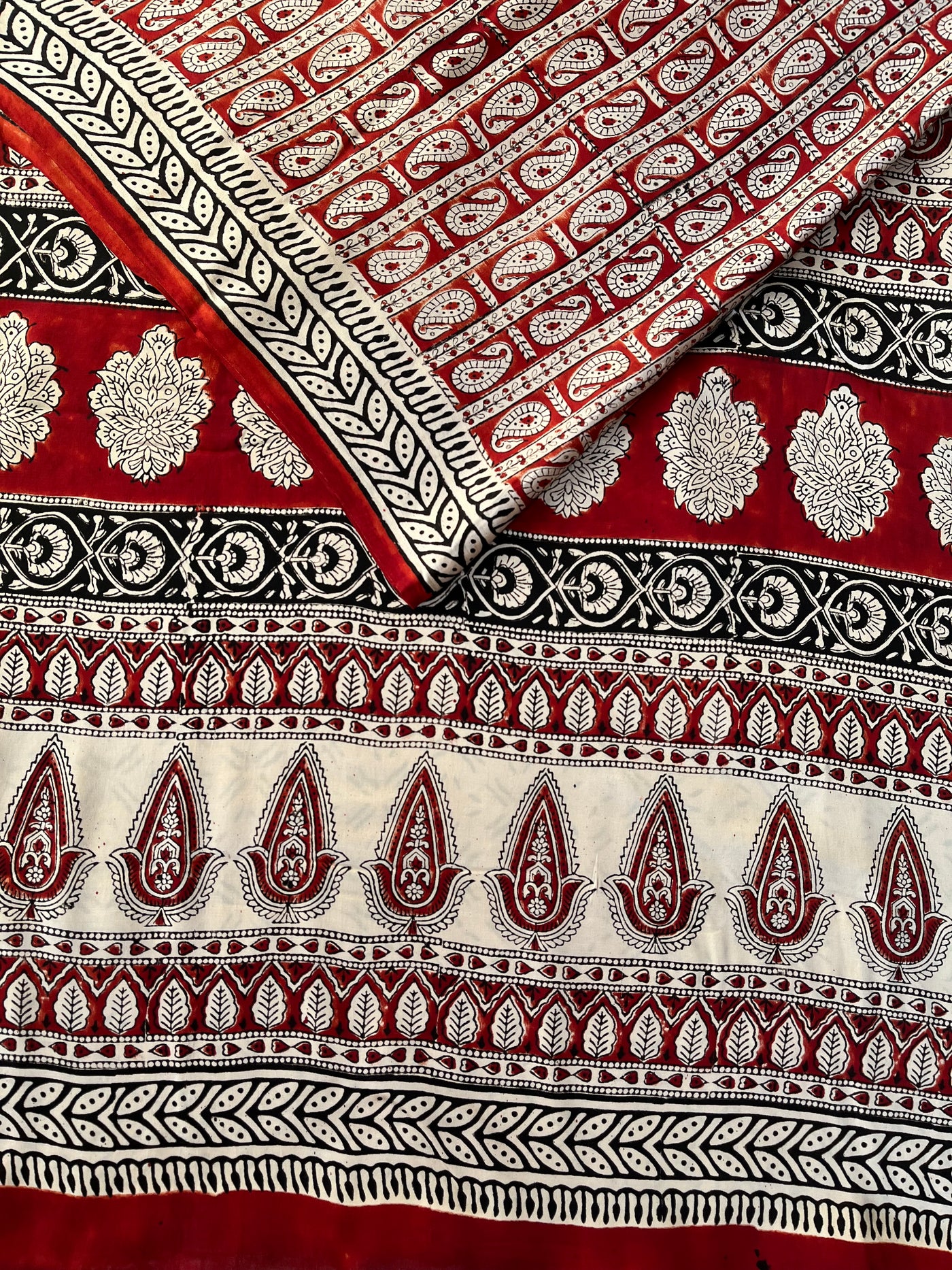 Ganika: HANDBLOCK BAGRU PRINTED ICE BLUE MODAL SILK SAREE