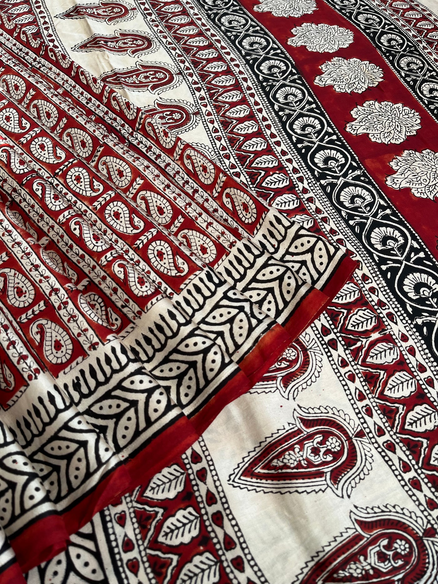 Ganika: HANDBLOCK BAGRU PRINTED ICE BLUE MODAL SILK SAREE