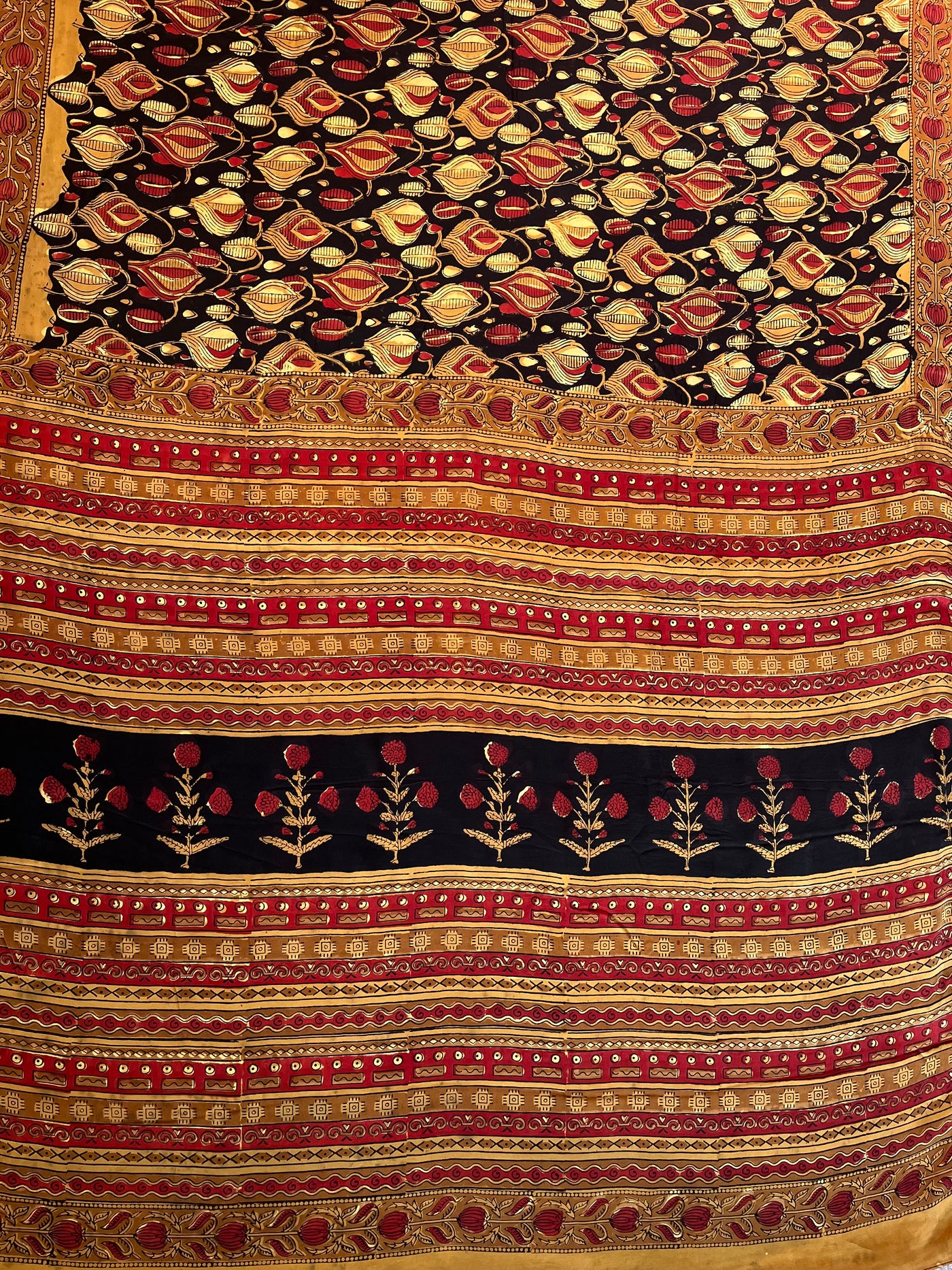 Himani: HANDBLOCK BAGRU PRINTED ICE BLUE MODAL SILK SAREE
