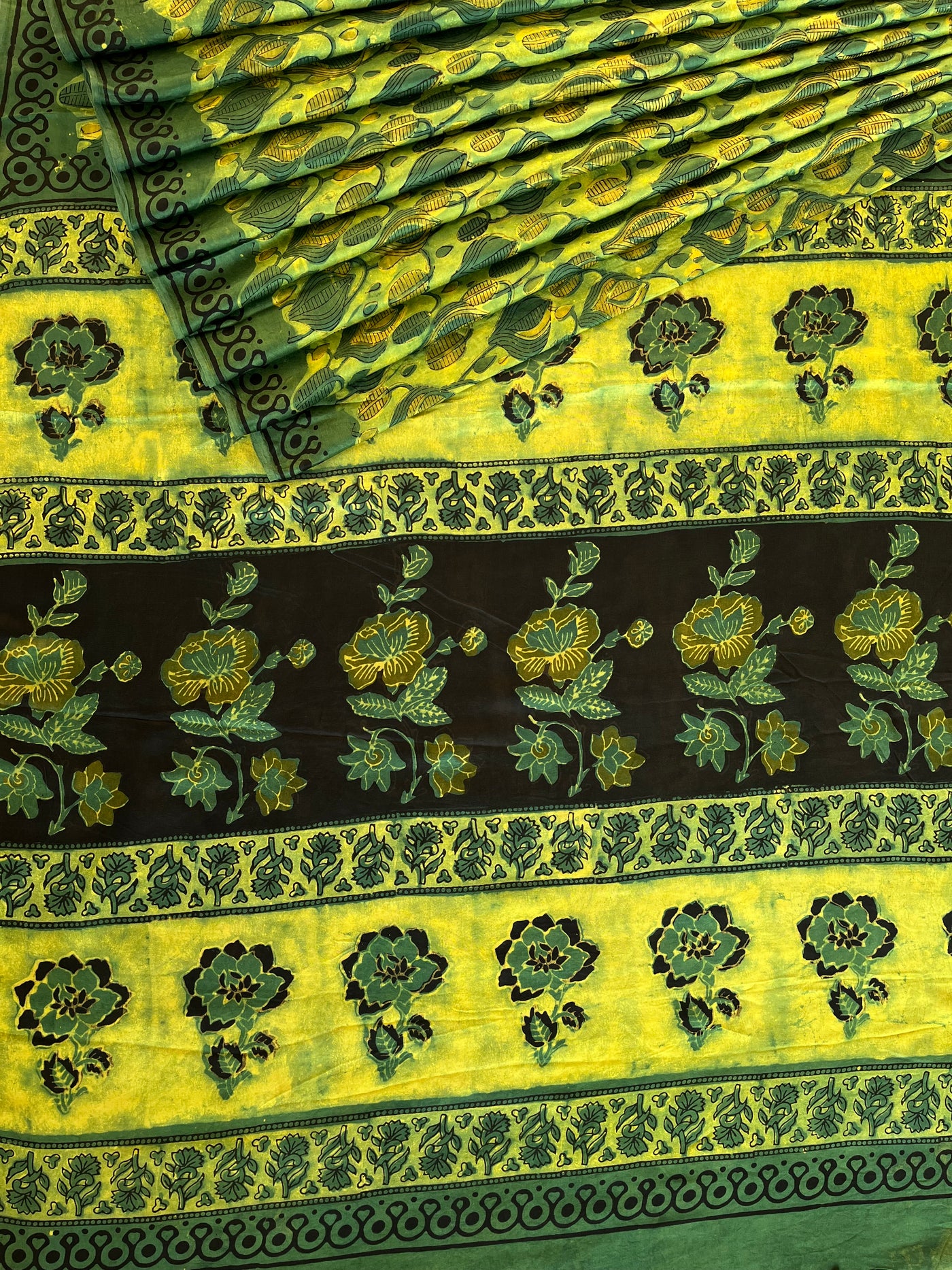 Rubaru: HANDBLOCK BAGRU PRINTED ICE BLUE MODAL SILK SAREE