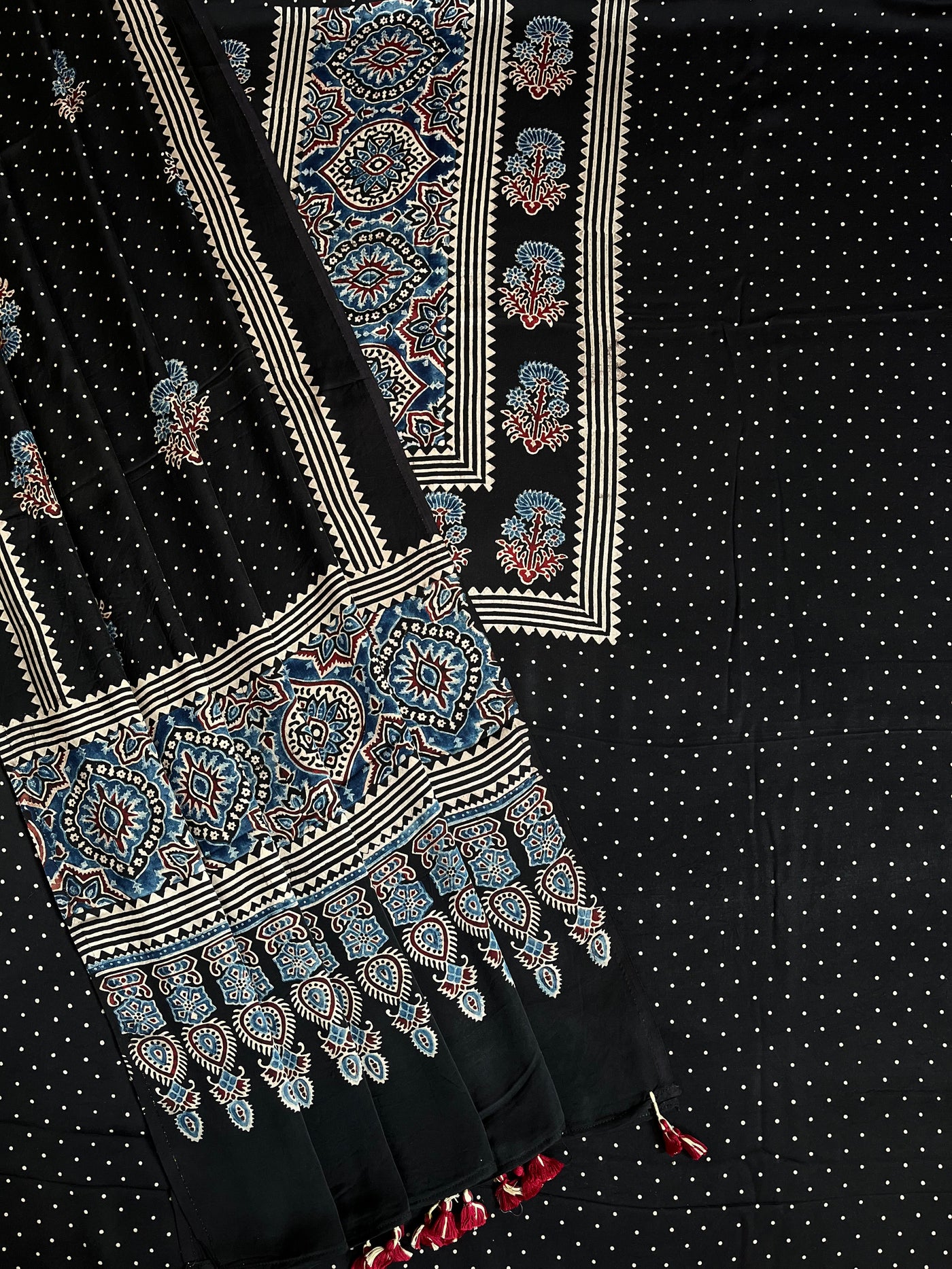 Subhadra :Handblock Ajrakh Modal Silk 2 piece Suit