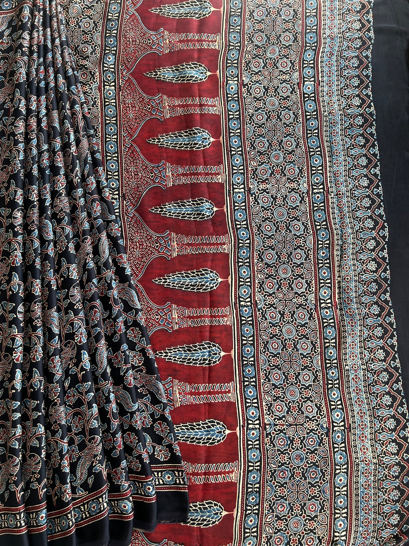SALONI: AJRAKH MODAL SILK SAREE