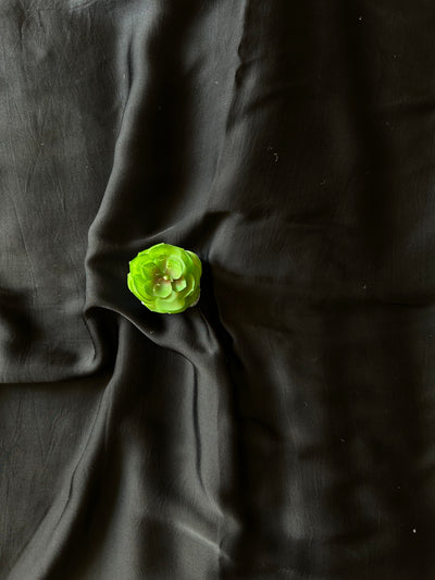 BLACK&WHITE:HANDMADE TIE&DYE MODAL SILK SAREE WITH TISSUE PALLU