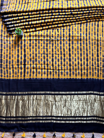EK SITARA: HANDMADE TIE&DYE MODAL SILK SAREE WITH TISSUE PALLU