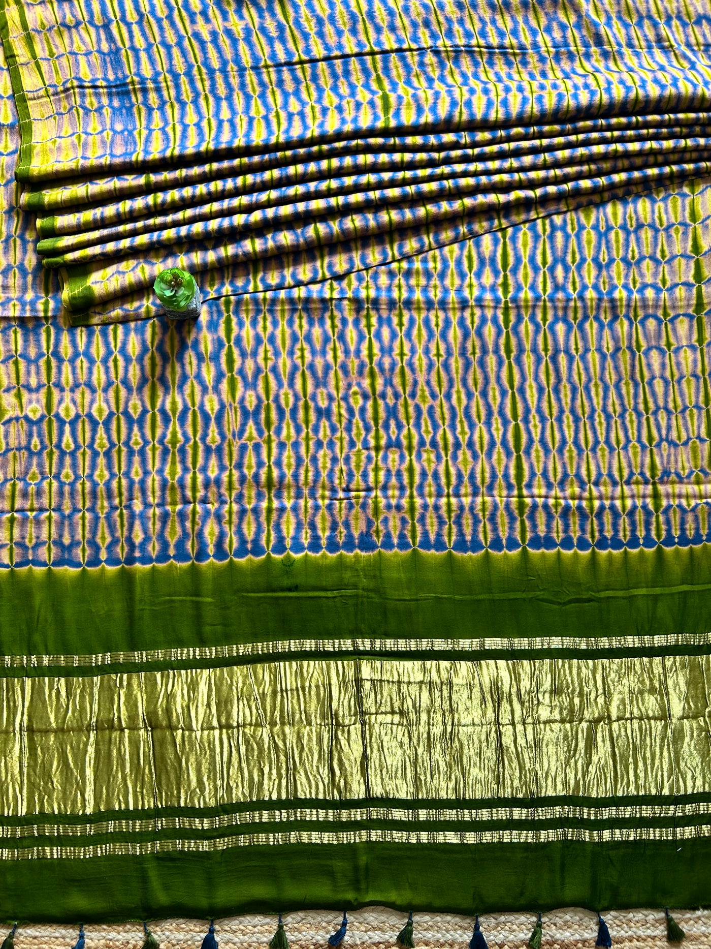 KACCHA AAM: HANDMADE TIE&DYE MODAL SILK SAREE WITH TISSUE PALLU