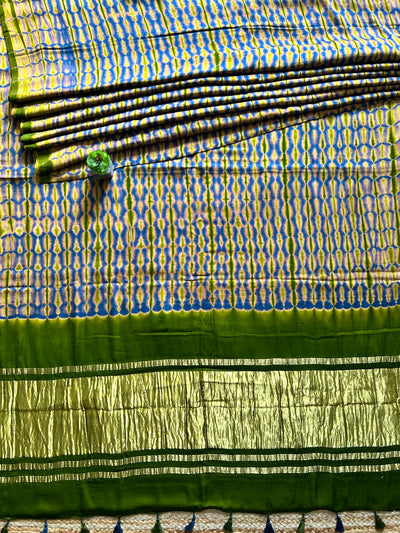 KACCHA AAM: HANDMADE TIE&DYE MODAL SILK SAREE WITH TISSUE PALLU