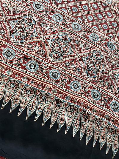 Nazrana: AJRAKH BANDHEJ MODAL SILK SAREE