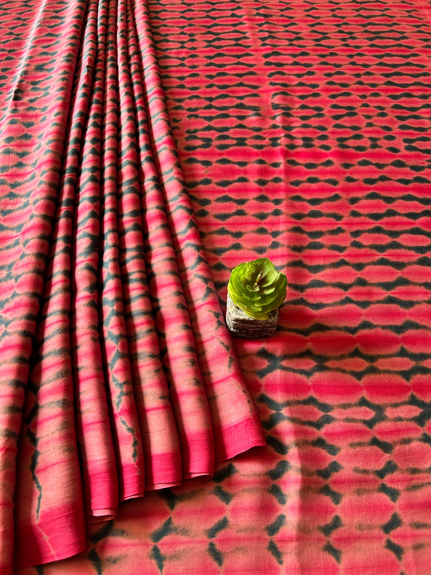 PINK CANDY: HANDMADE TIE&DYE MODAL SILK SAREE WITH TISSUE PALLU