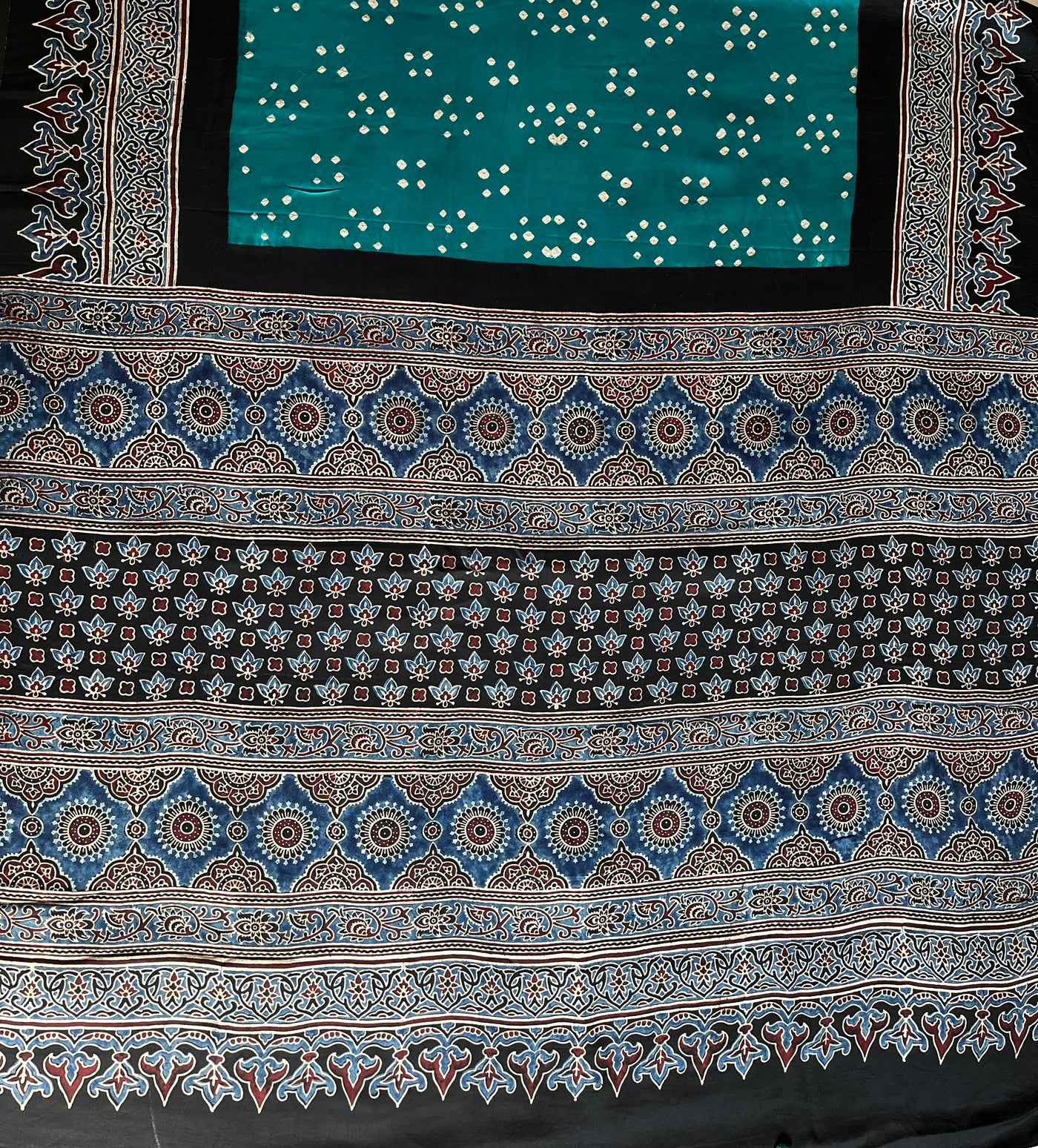 Ruhu: AJRAKH BANDHEJ MODAL SILK SAREE