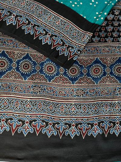 Ruhu: AJRAKH BANDHEJ MODAL SILK SAREE