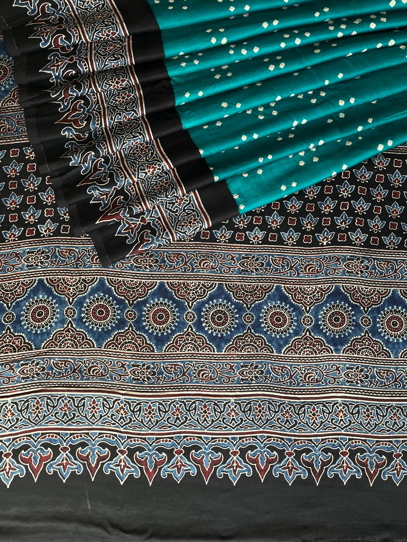 Ruhu: AJRAKH BANDHEJ MODAL SILK SAREE