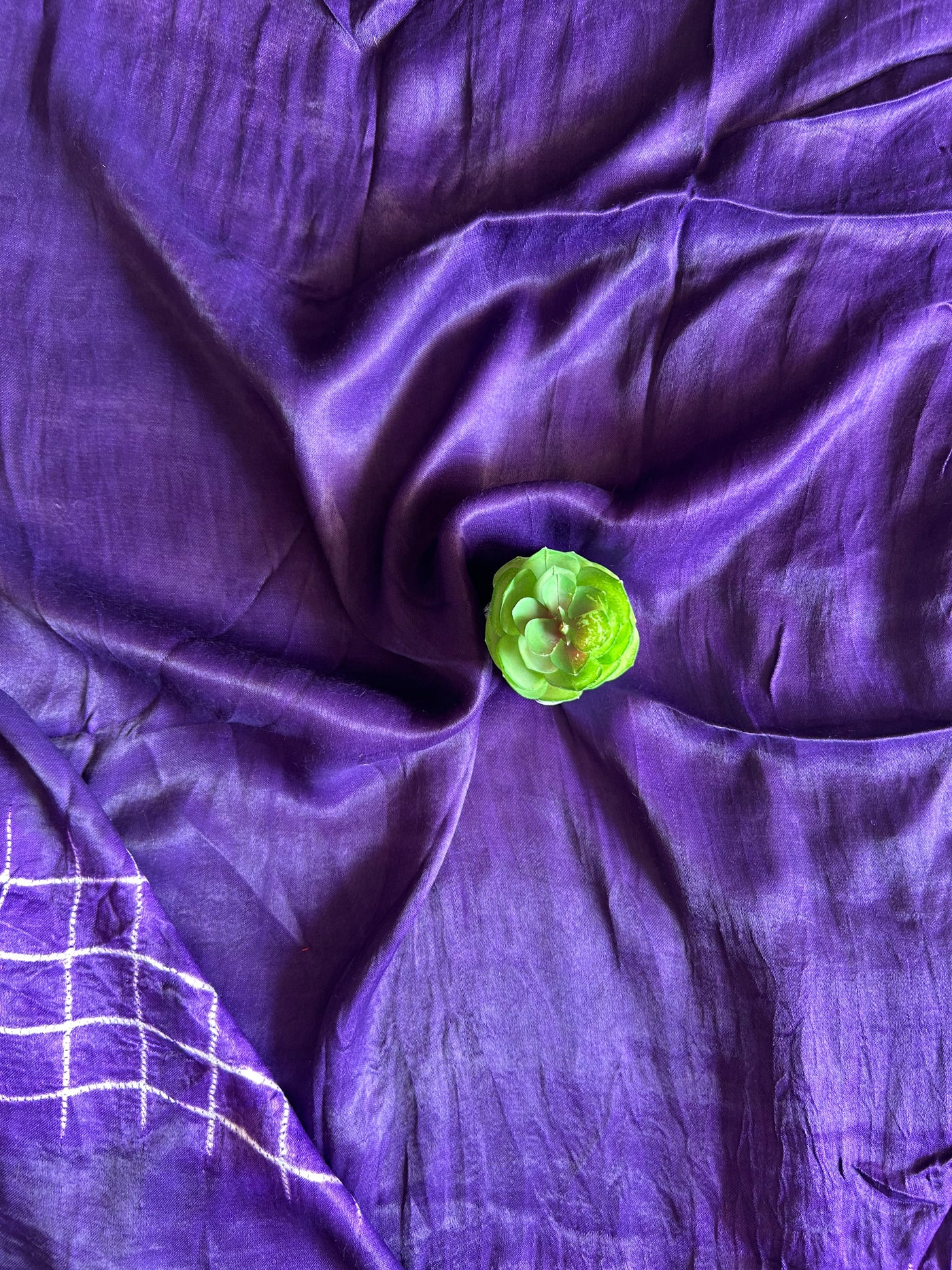 VAIBHAVI: VIOLET,HANDMADE NUI SHIBORI MODAL SILK DESIGNER SAREE