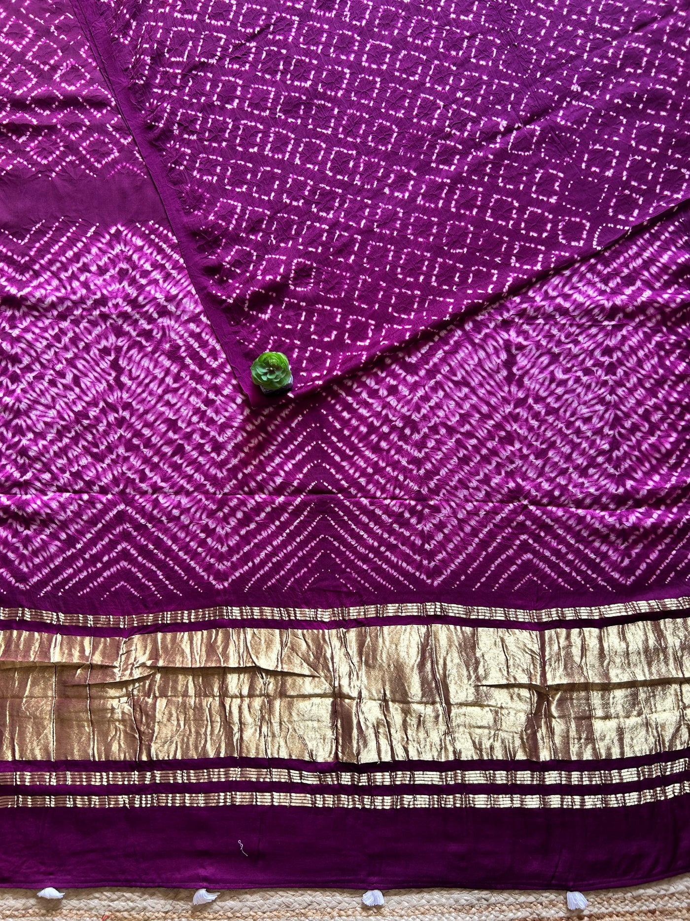 MANDAKINI: MAGENTA,HANDMADE NUI SHIBORI MODAL SILK DESIGNER SAREE