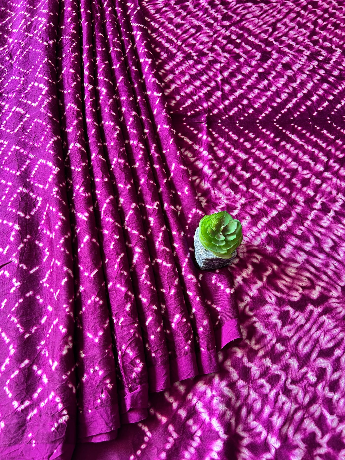 MANDAKINI: MAGENTA,HANDMADE NUI SHIBORI MODAL SILK DESIGNER SAREE