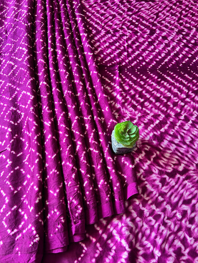 MANDAKINI: MAGENTA,HANDMADE NUI SHIBORI MODAL SILK DESIGNER SAREE