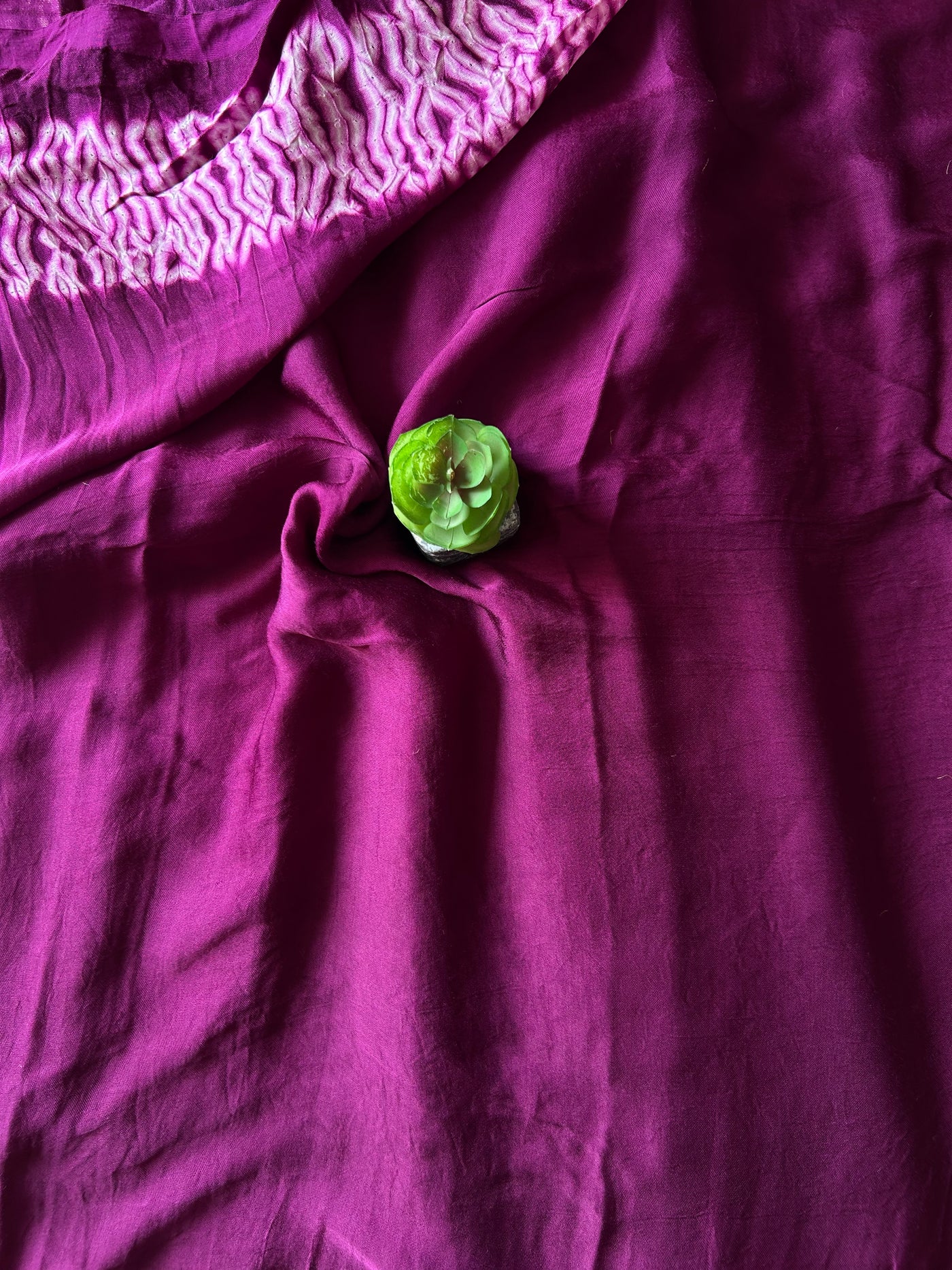 MANDAKINI: MAGENTA,HANDMADE NUI SHIBORI MODAL SILK DESIGNER SAREE