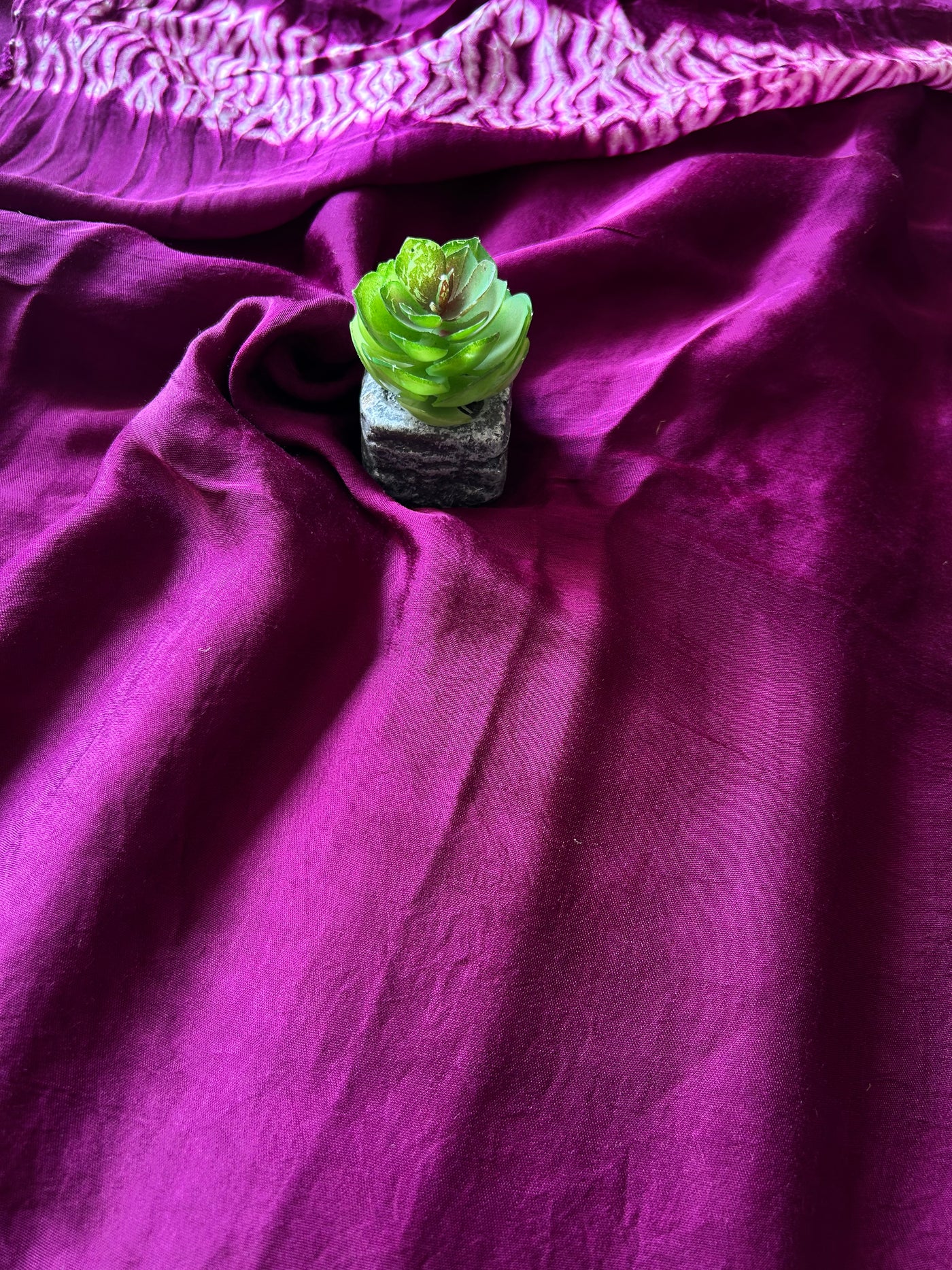 MANDAKINI: MAGENTA,HANDMADE NUI SHIBORI MODAL SILK DESIGNER SAREE
