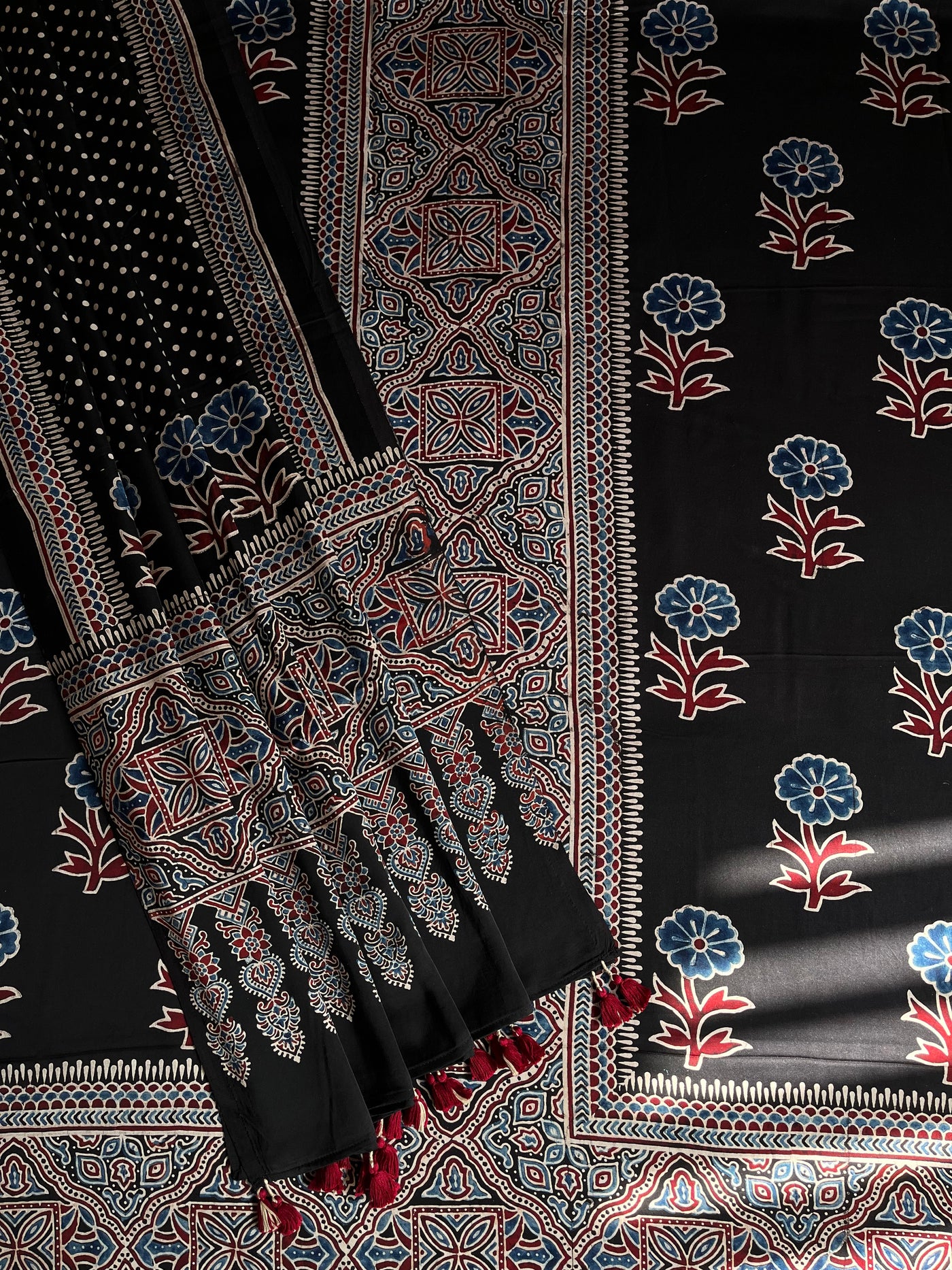 SNEHA :Handblock Ajrakh Modal Silk 2 piece Suit