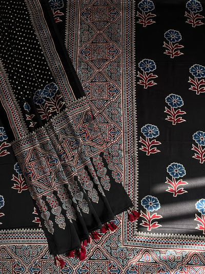 SNEHA :Handblock Ajrakh Modal Silk 2 piece Suit