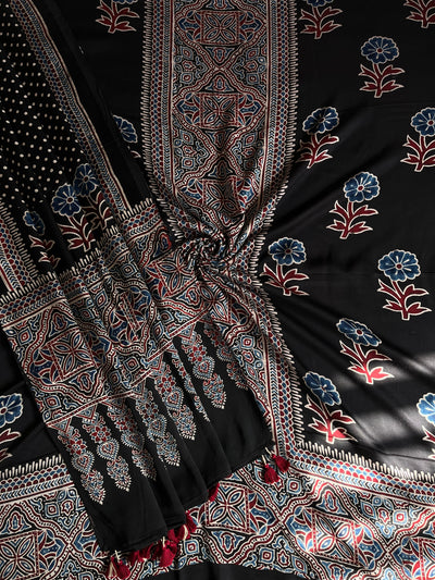 SNEHA :Handblock Ajrakh Modal Silk 2 piece Suit
