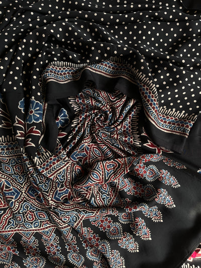 SNEHA :Handblock Ajrakh Modal Silk 2 piece Suit