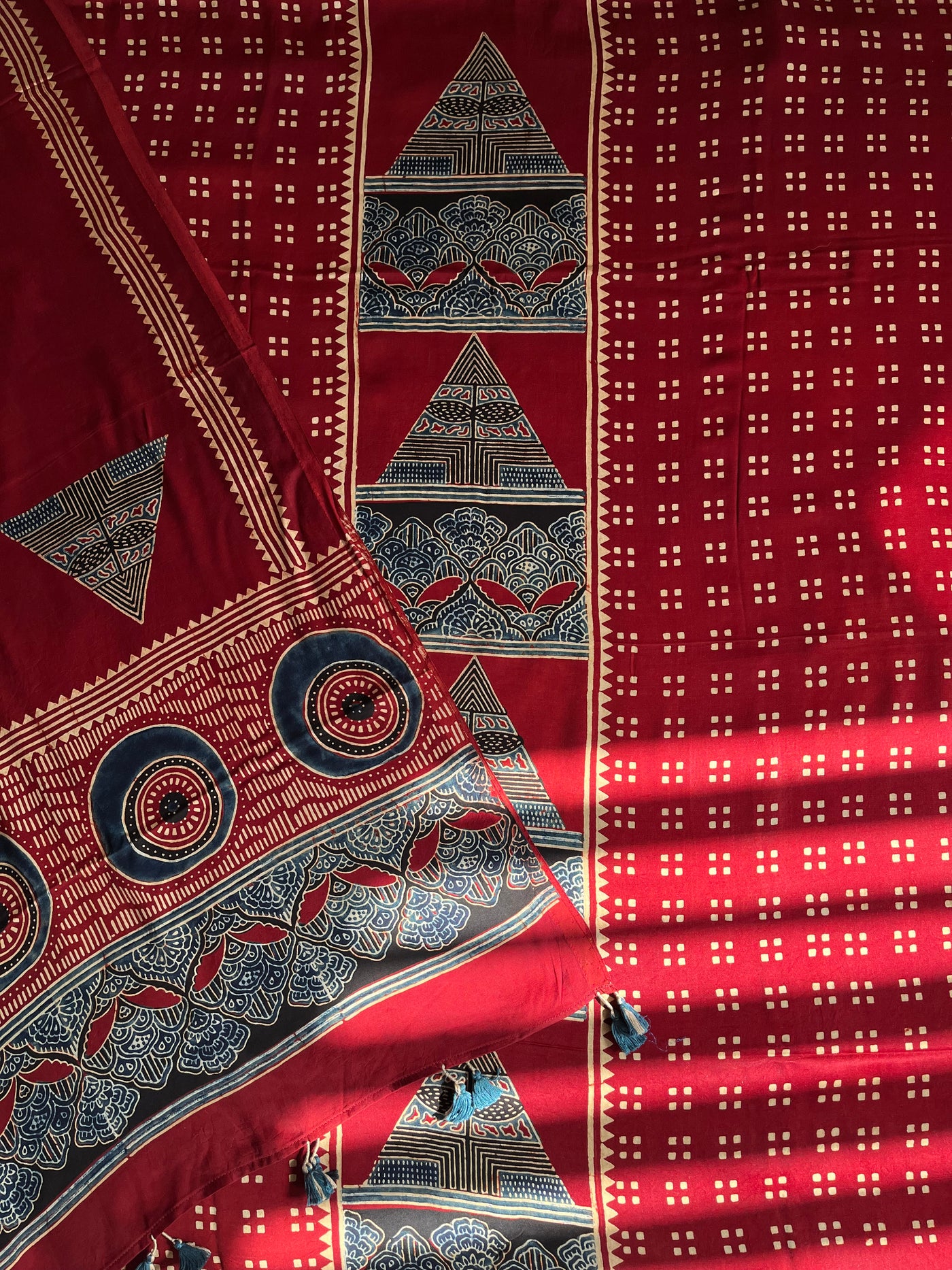 NAMRATA :Handblock Ajrakh Modal Silk 2 piece Suit