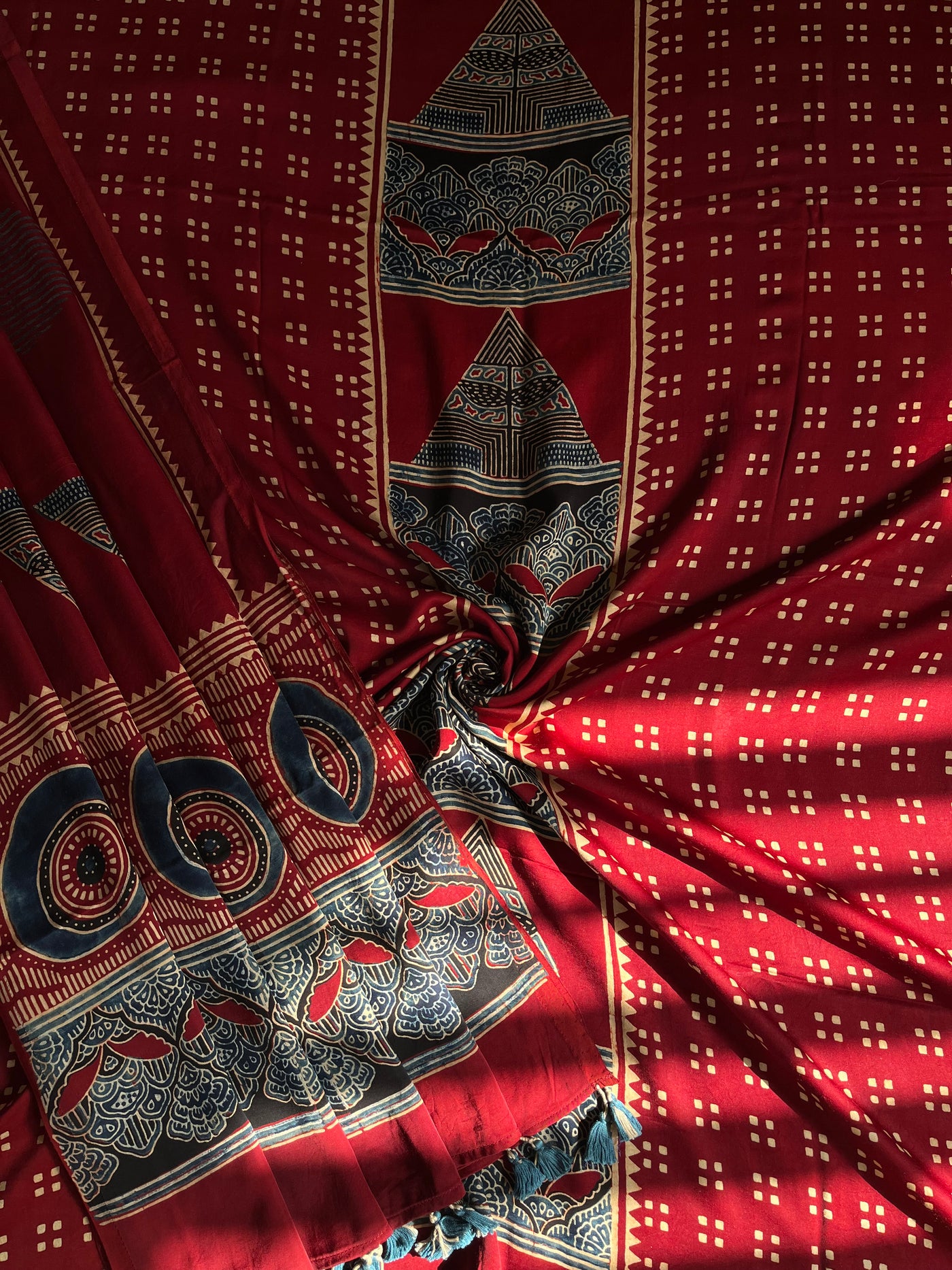 NAMRATA :Handblock Ajrakh Modal Silk 2 piece Suit