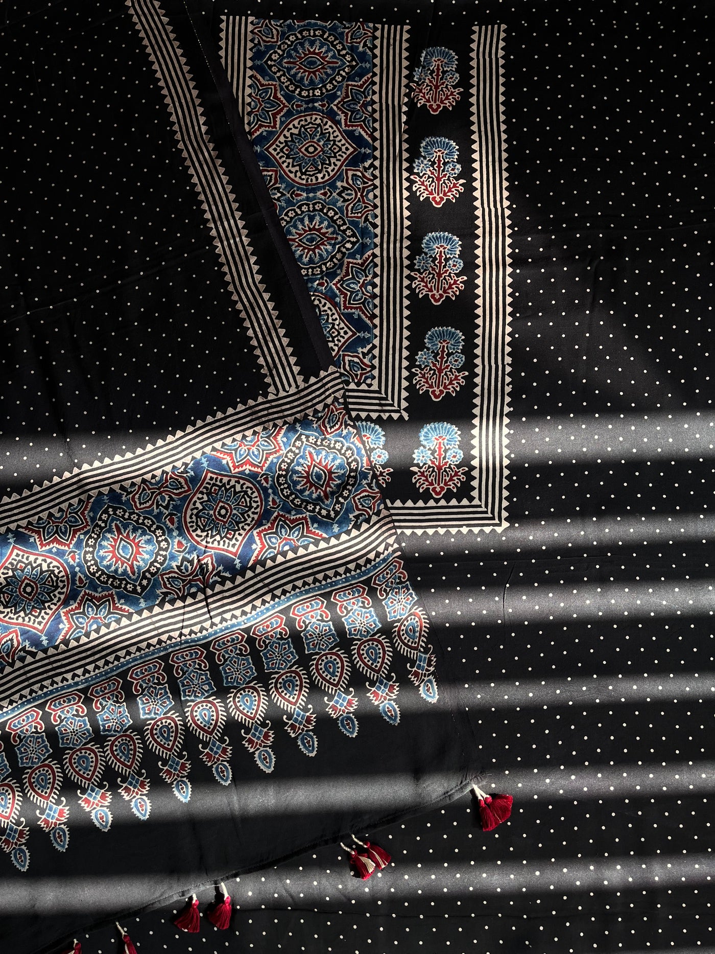 TIYA :Handblock Ajrakh Modal Silk 2 piece Suit