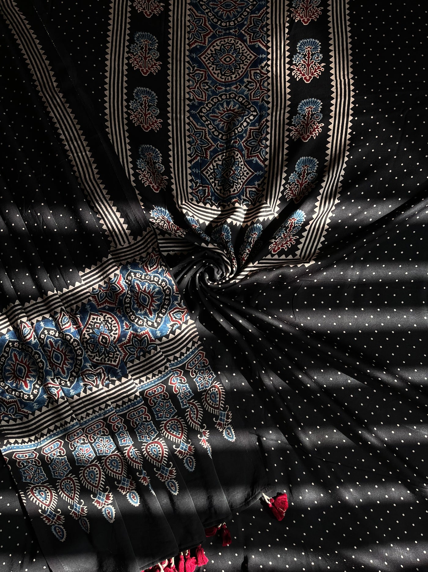 TIYA :Handblock Ajrakh Modal Silk 2 piece Suit