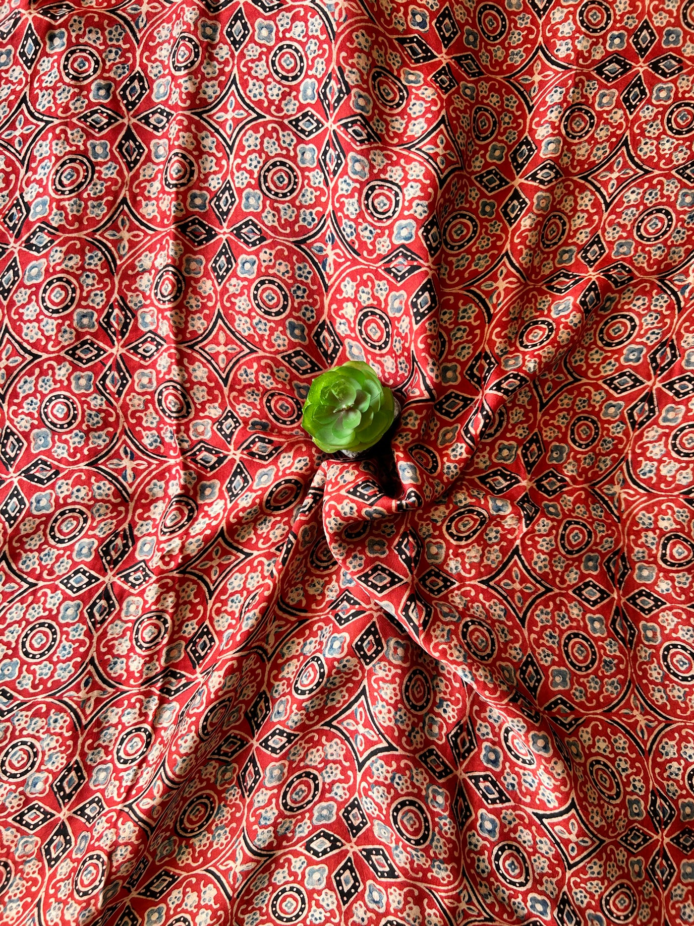 KAVITA:MADDER,HANDBLOCK AJRAKH MODAL SILK GHARCHOLA SAREE