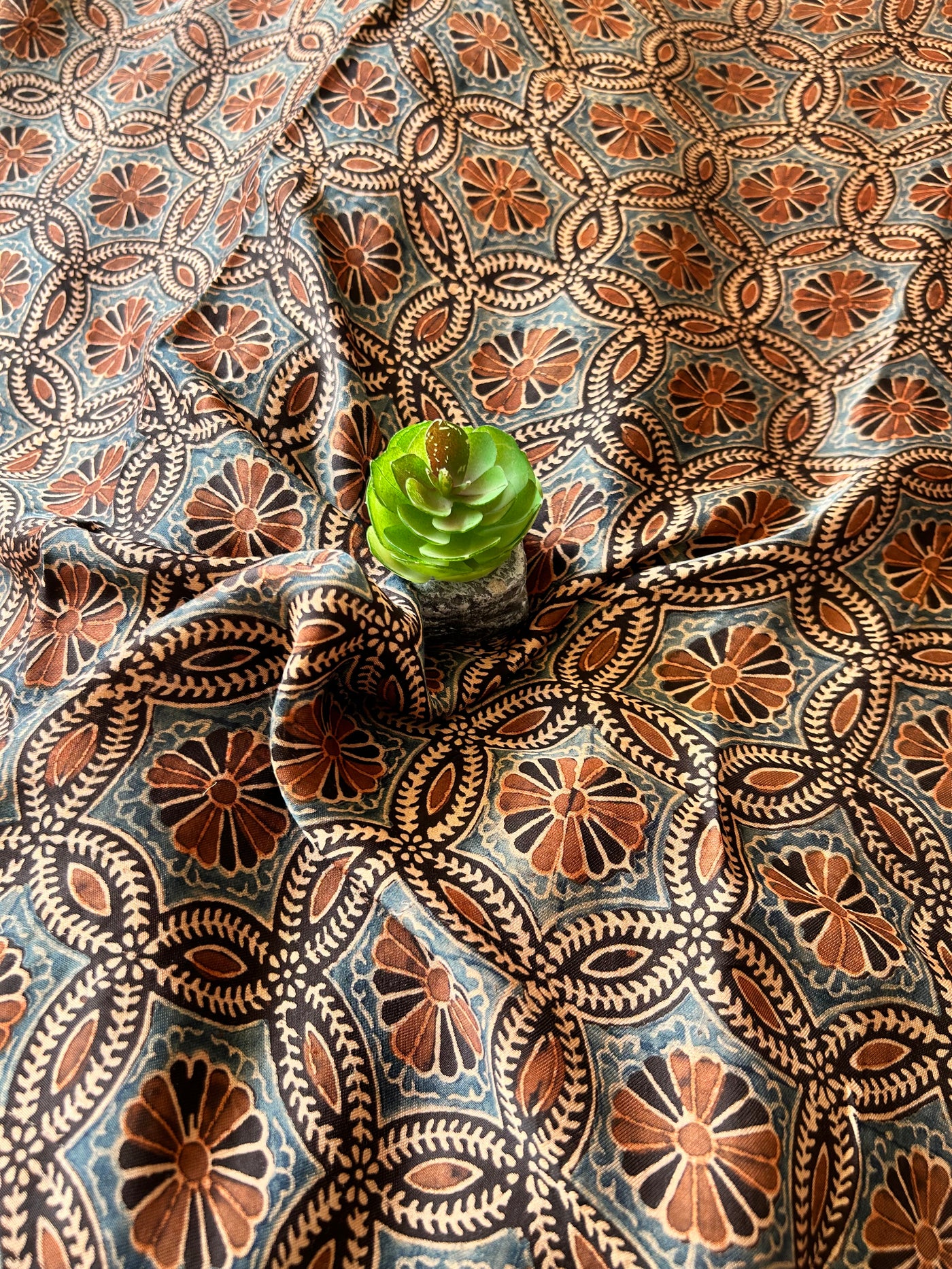 ADHIRA:BLACK,HANDBLOCK AJRAKH MODAL SILK GHARCHOLA SAREE