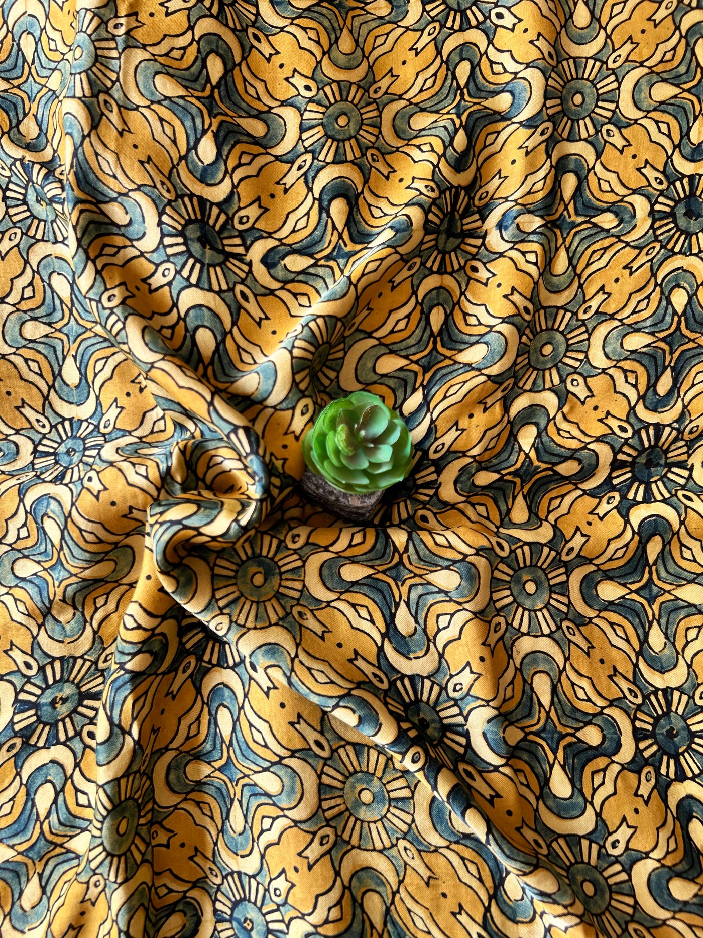 RAUNAK:YELLOW,HANDBLOCK AJRAKH MODAL SILK GHARCHOLA SAREE