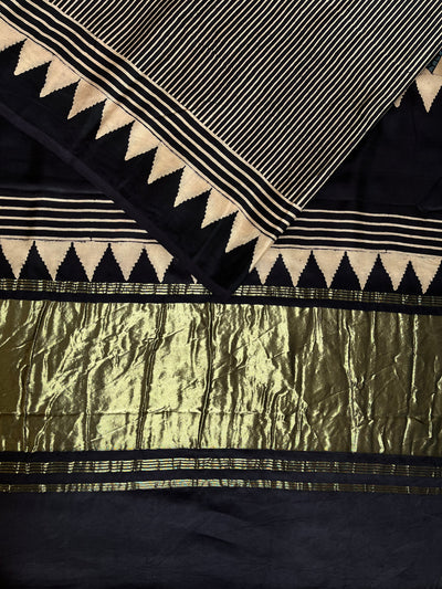 NALINI: HANDBLOCK AJRAKH MODAL SILK SAREE WITH TISSUE PALLU