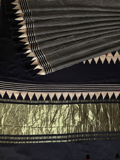 NALINI: HANDBLOCK AJRAKH MODAL SILK SAREE WITH TISSUE PALLU