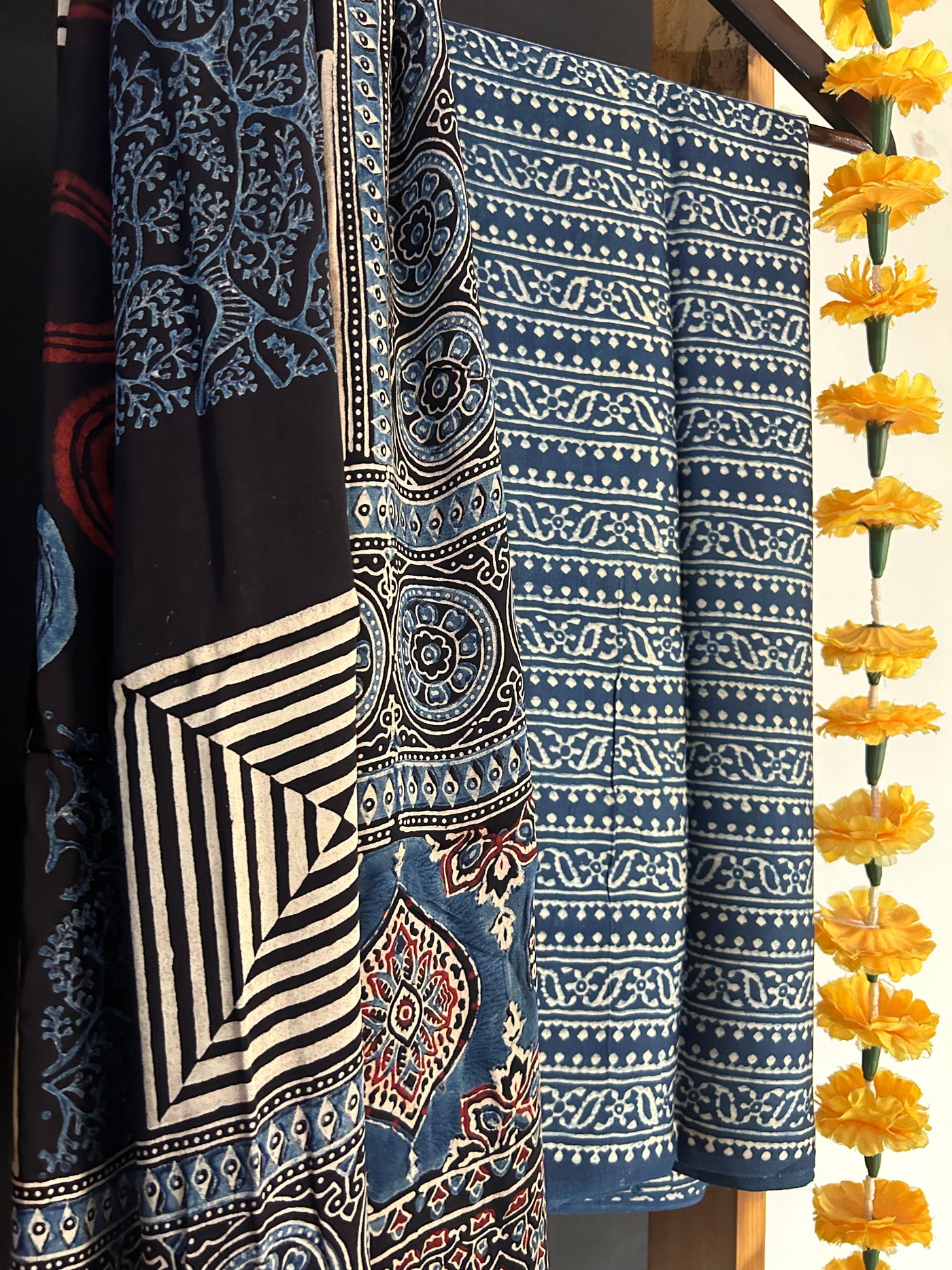 Nayan:Handblock Ajrakh Modal Silk Suit