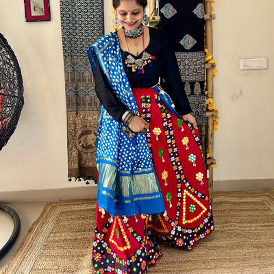 ANKUSH: HANDMADE BANDHANI MODAL SILK GHARCHOLA DUPATTA.