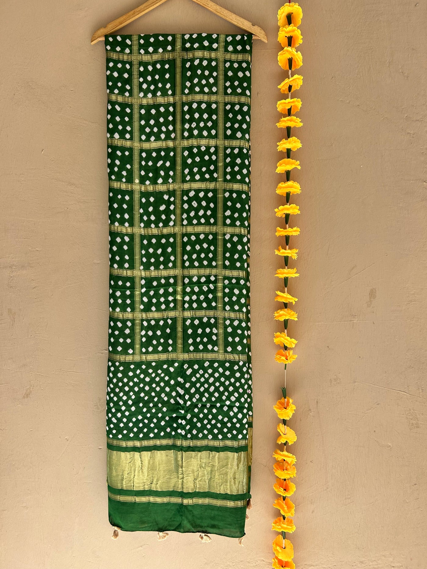 KRITI: HANDMADE BANDHANI MODAL SILK GHARCHOLA DUPATTA.