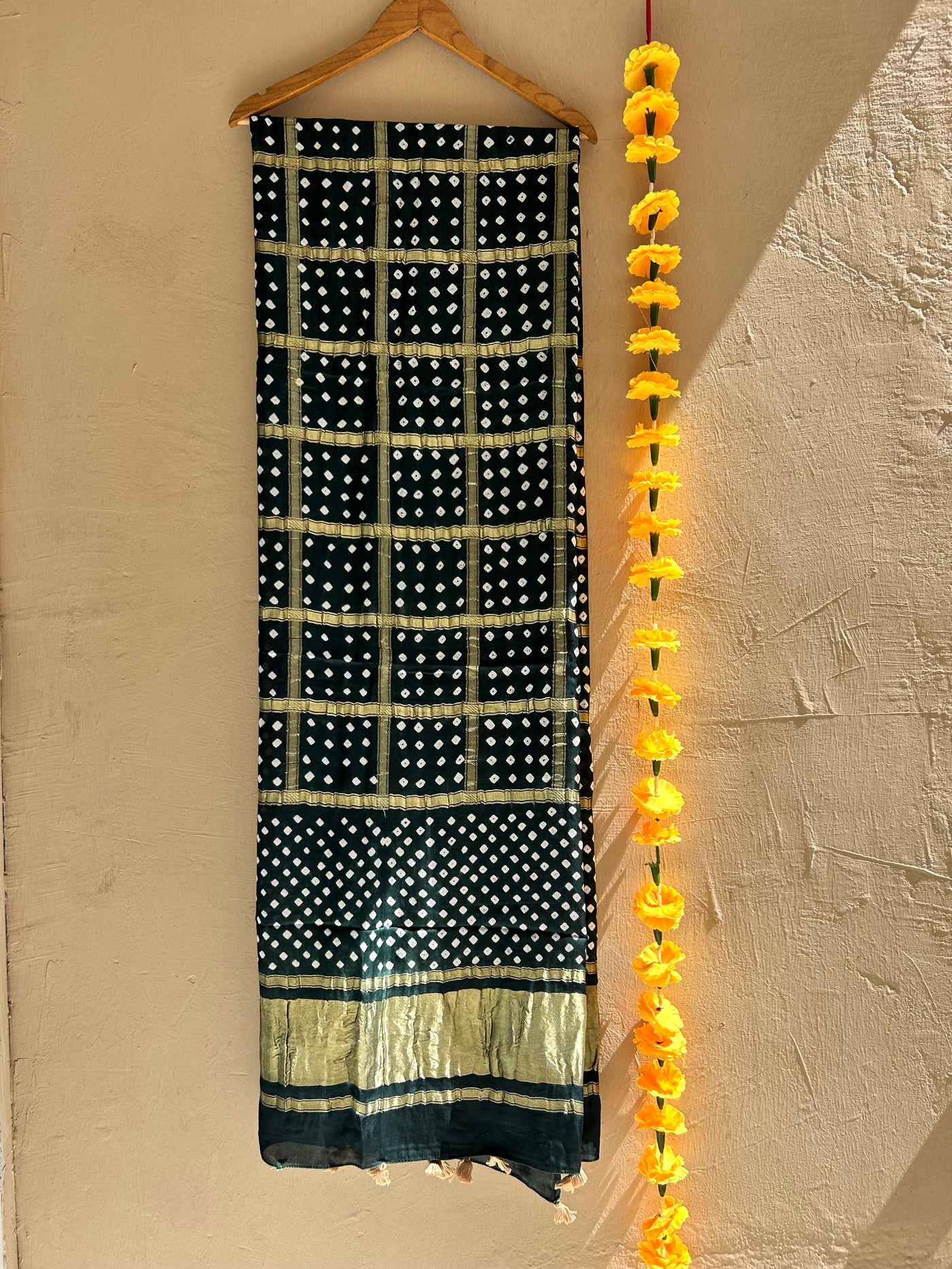 SHARAD: HANDMADE BANDHANI MODAL SILK GHARCHOLA DUPATTA