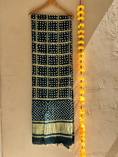 SHARAD: HANDMADE BANDHANI MODAL SILK GHARCHOLA DUPATTA