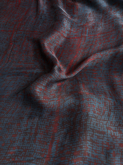 VAANI: Handblock Modal Silk Tissue Ajrakh Saree