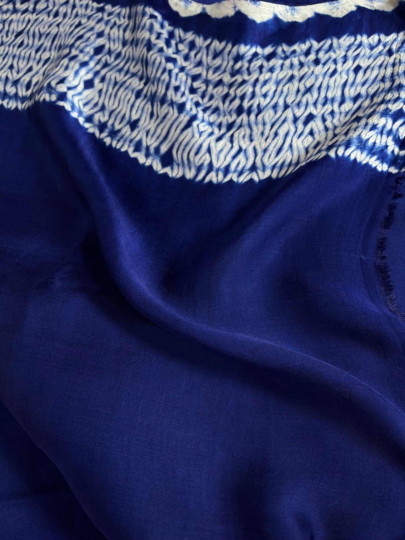 PRAGYA: Handmade Shibori Dyed Modal Silk Tissue Pallu Saree