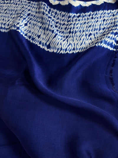PRAGYA: Handmade Shibori Dyed Modal Silk Tissue Pallu Saree