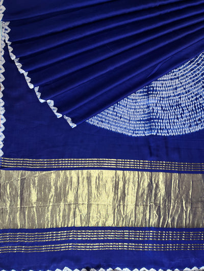 PRAGYA: Handmade Shibori Dyed Modal Silk Tissue Pallu Saree