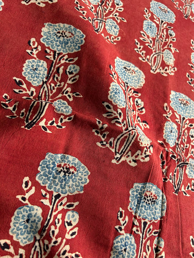 RAVI Handblock Printed Ajrakh cotton fabric